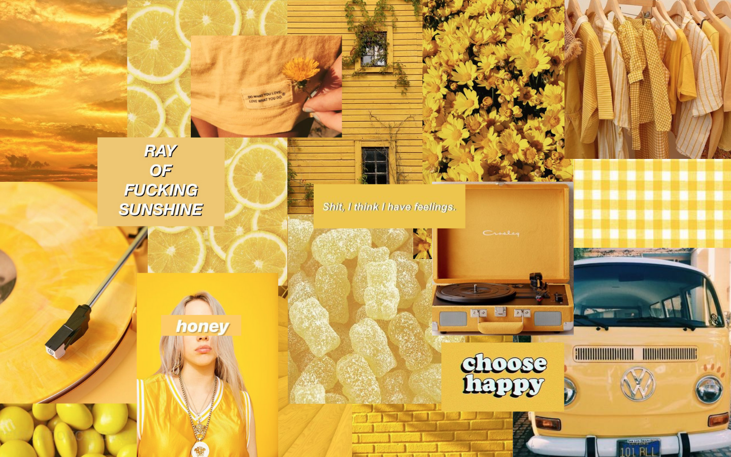 Cute Aesthetic Yellow Collage Wallpapers Wallpaper Cave