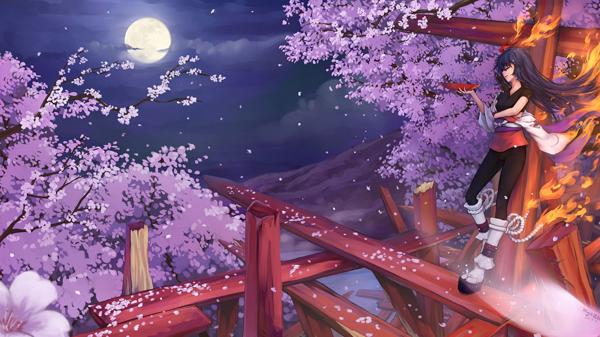Anime PC Sakura Blossom Wallpapers Wallpaper Cave