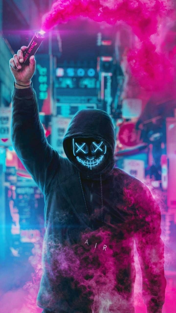 Neon Anonymous Wallpapers Wallpaper Cave