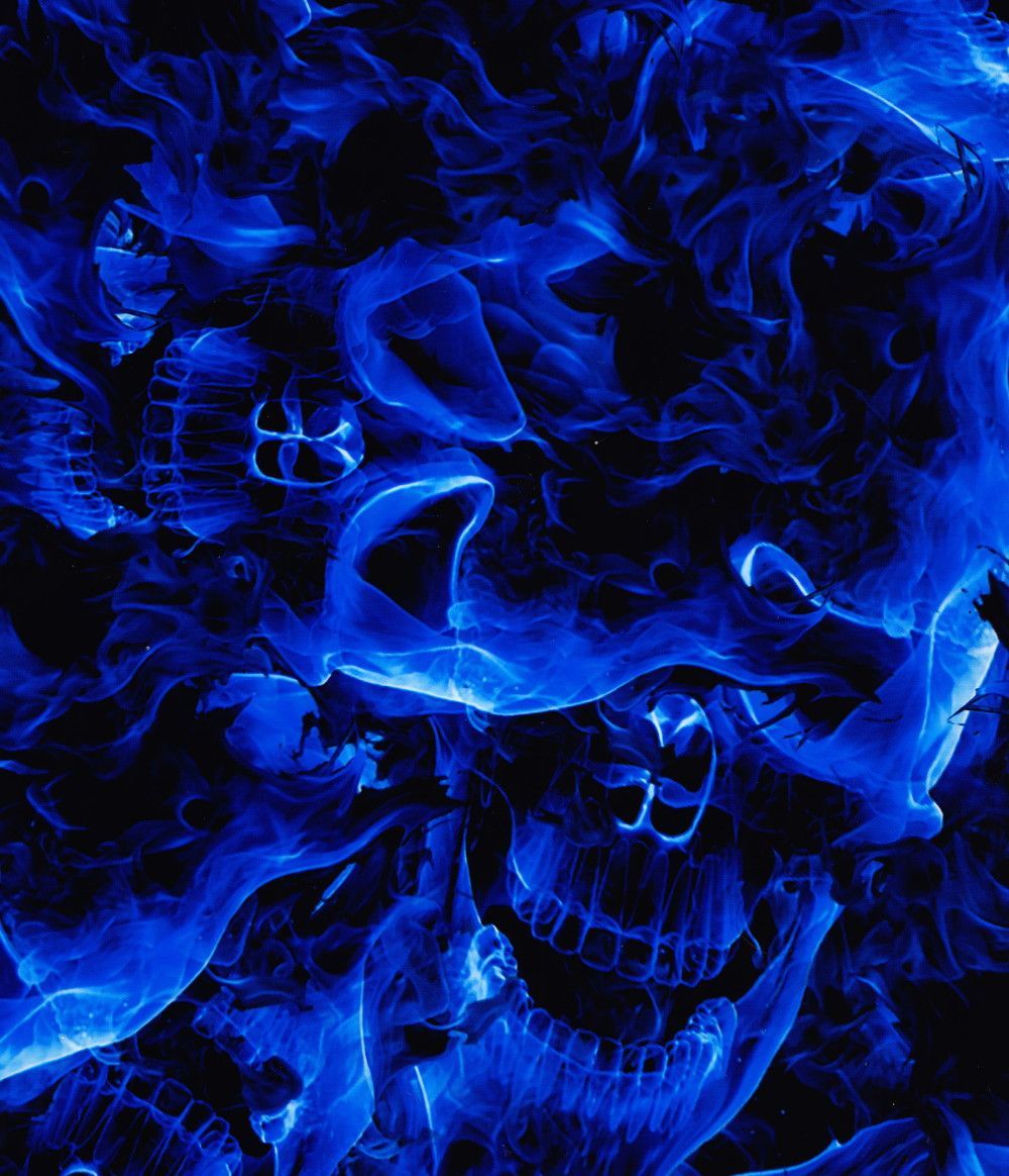 Blue Fire Skeleton Wallpaper