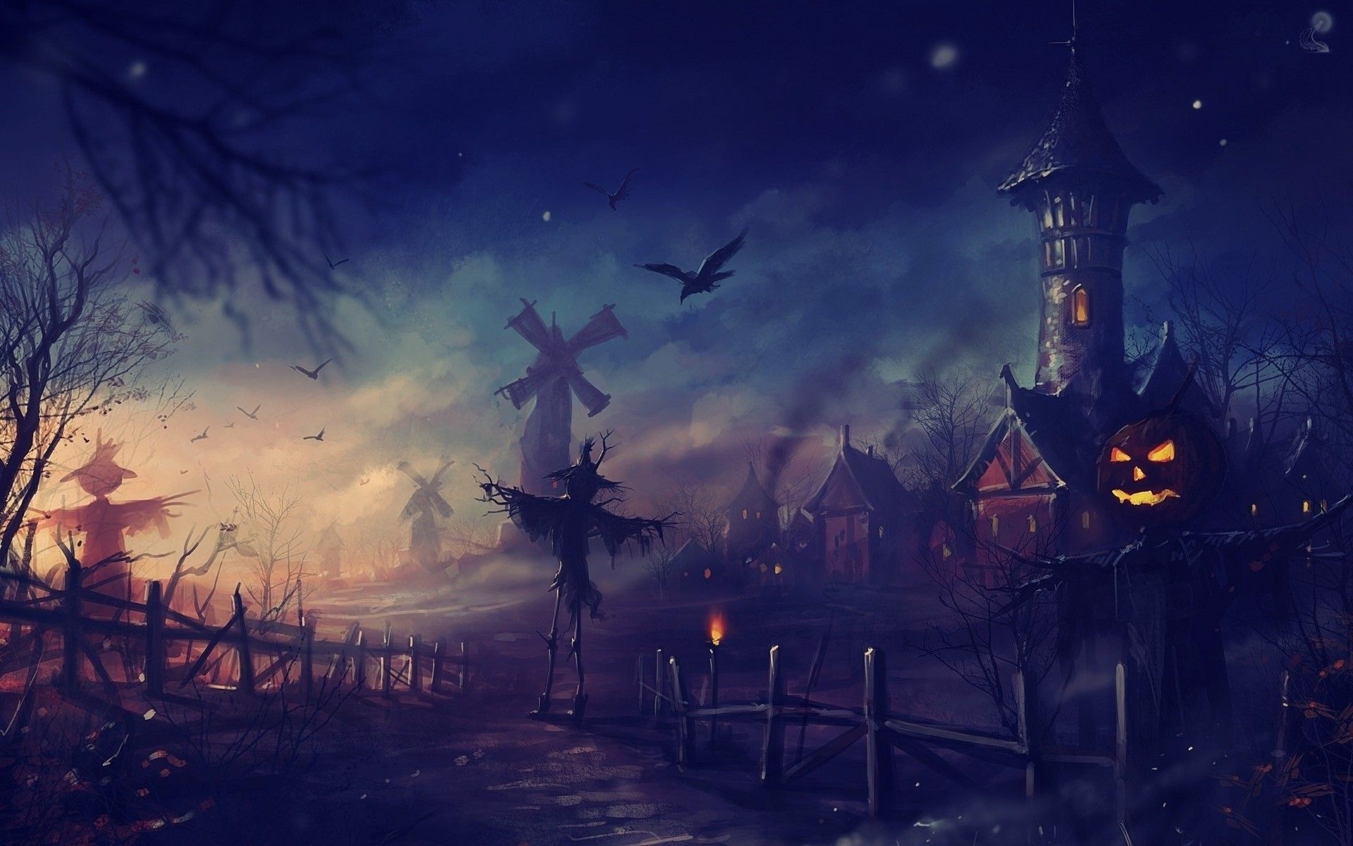 Halloween Village Wallpapers Wallpaper Cave