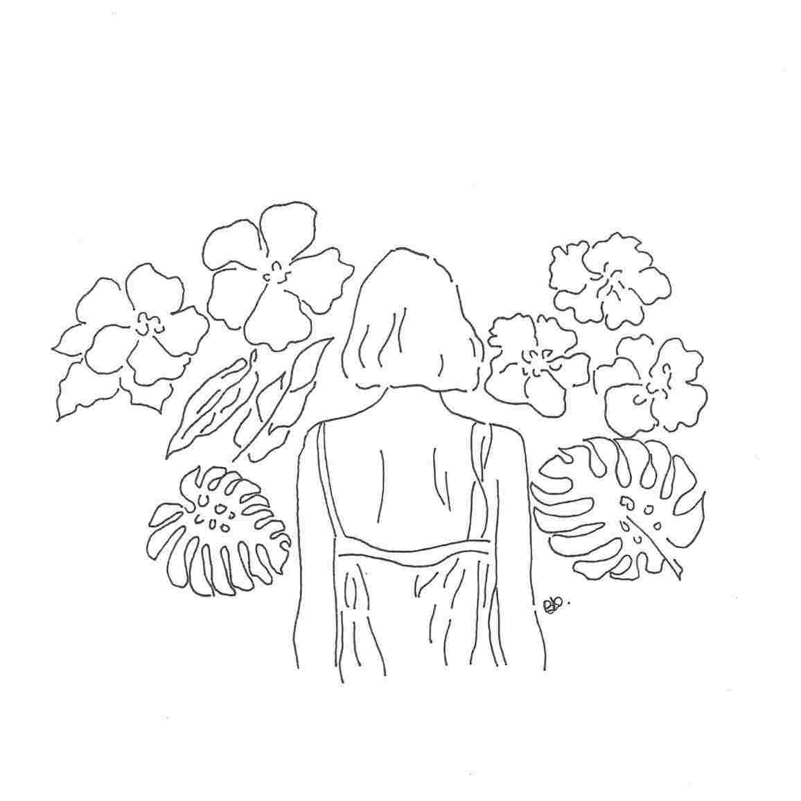 Aesthetic Flower Drawing Wallpapers Wallpaper Cave