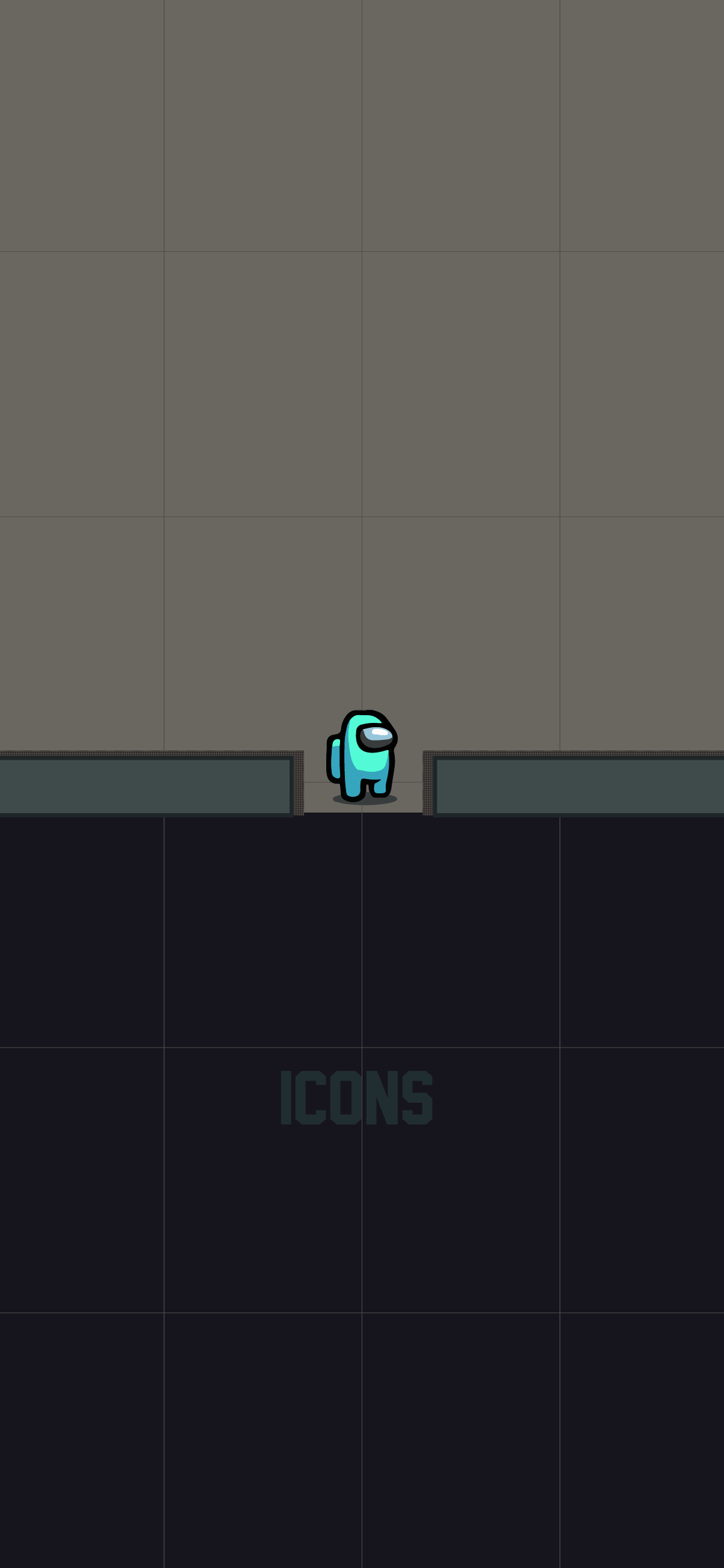 Among Us Cute Wallpaper Cyan