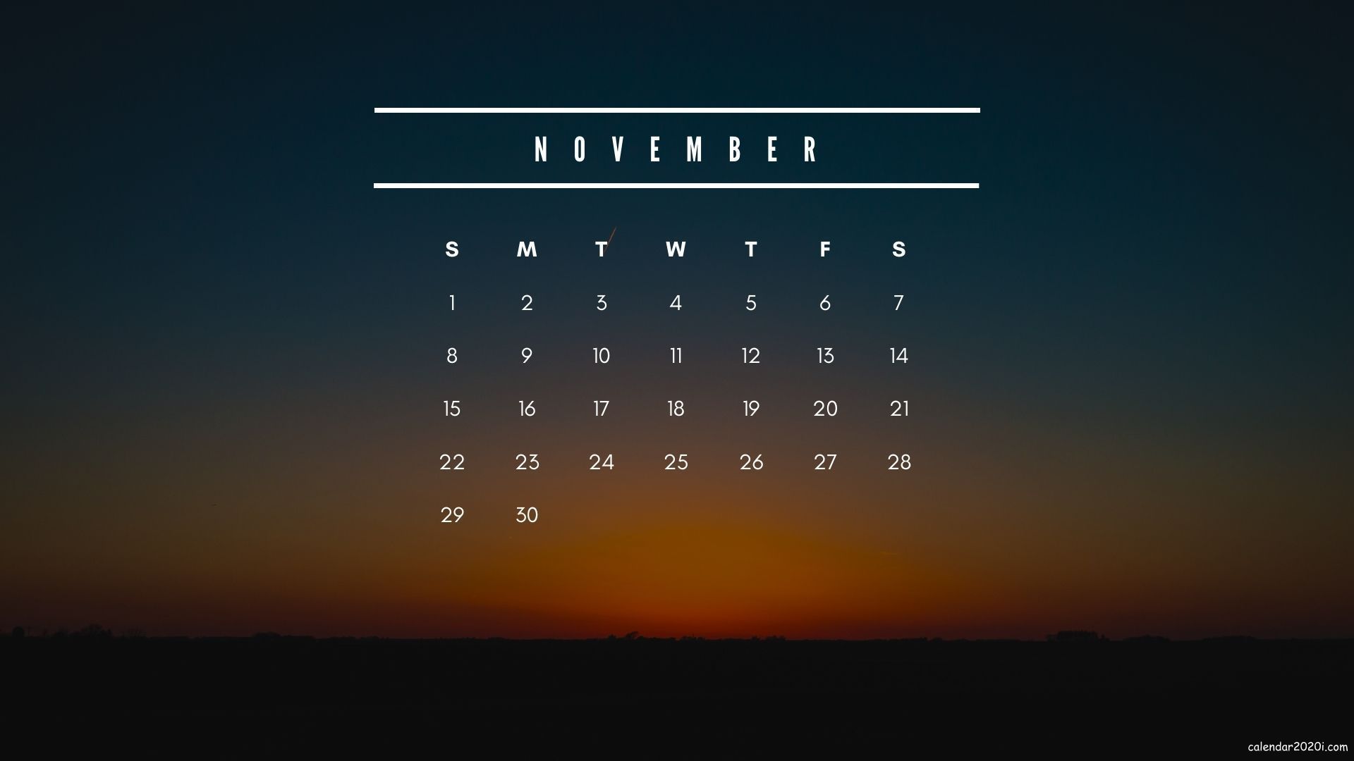 November 2020 Calendar Wallpapers Wallpaper Cave