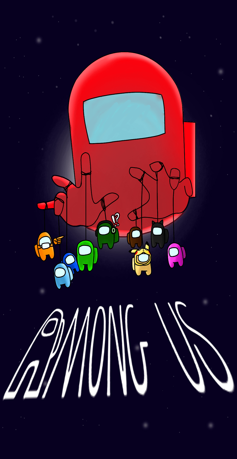 Among Us Wallpaper Iphone Red character with pet and toddler. Best