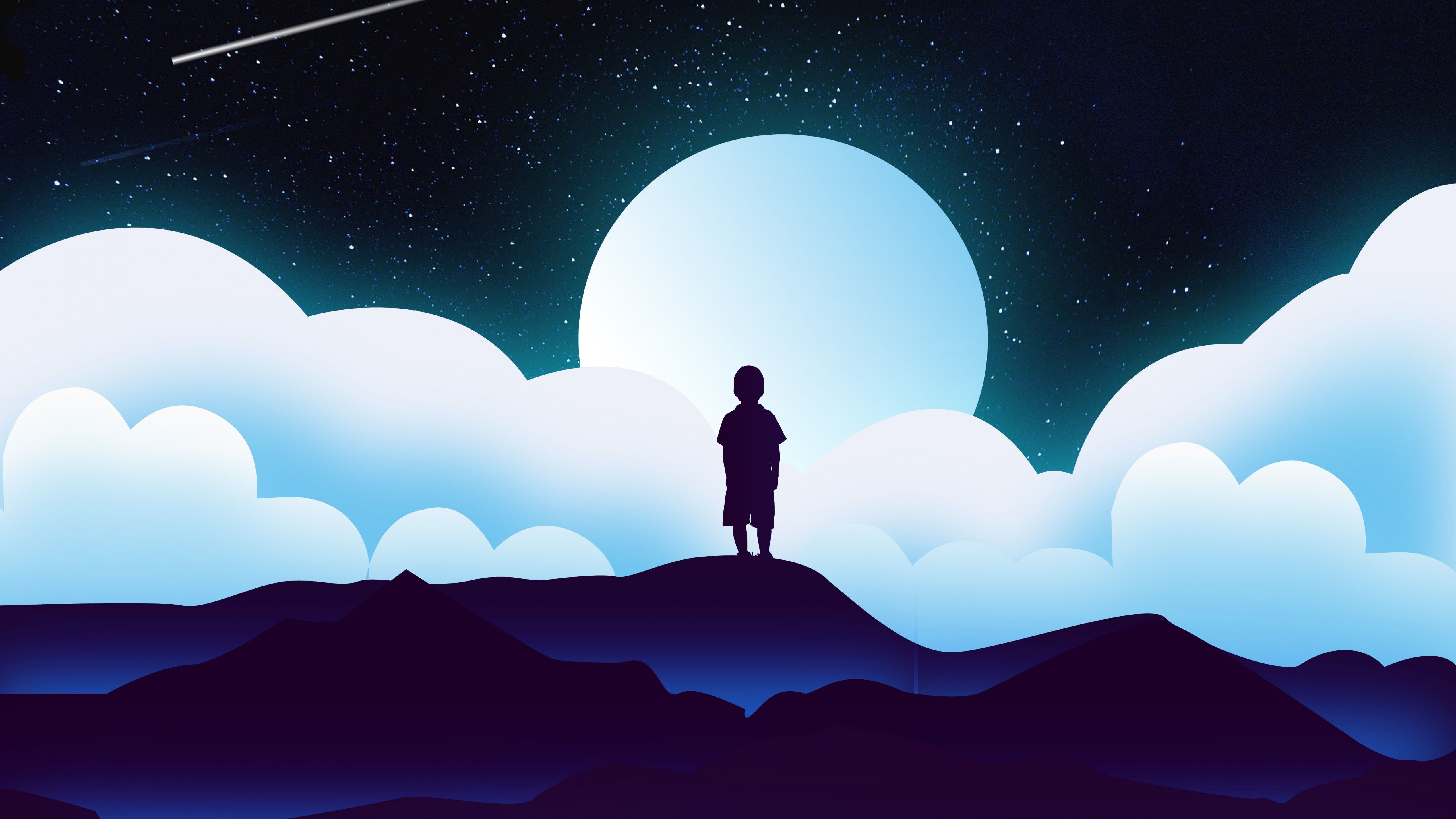 Moon And Boy Wallpapers Wallpaper Cave