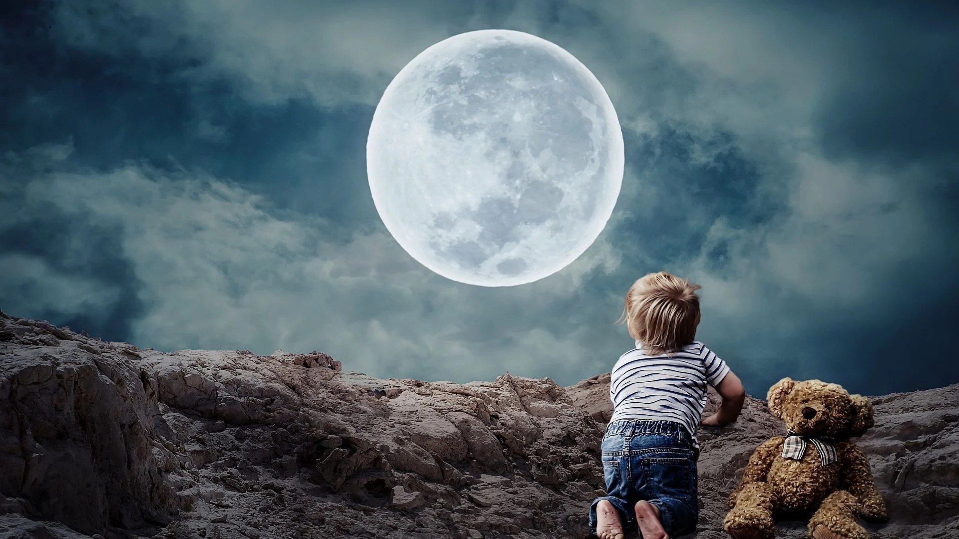 Moon And Boy Wallpapers Wallpaper Cave