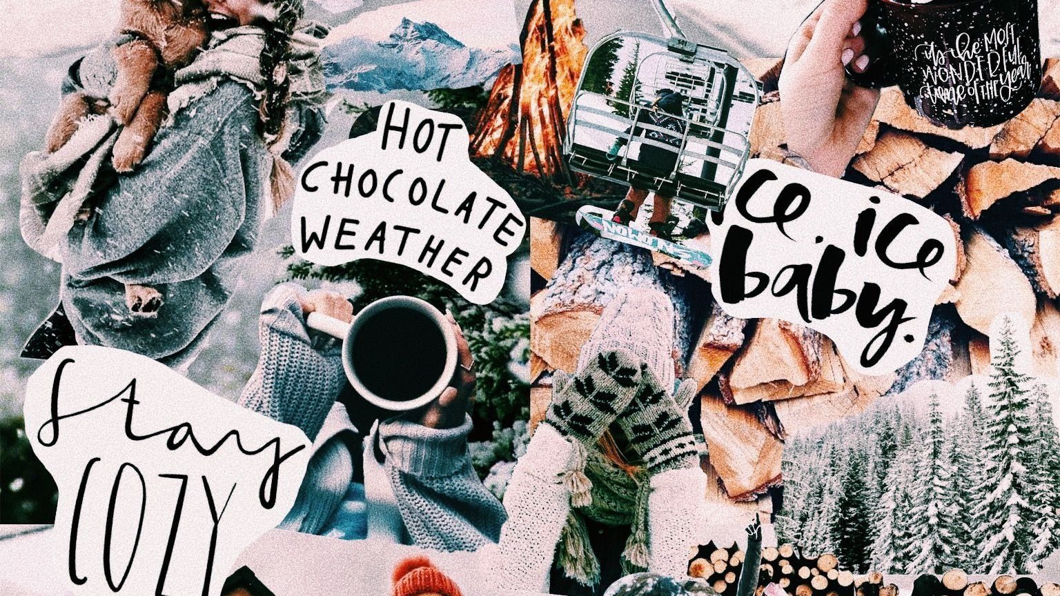 Aesthetic Winter Collage Laptop Wallpapers Wallpaper Cave