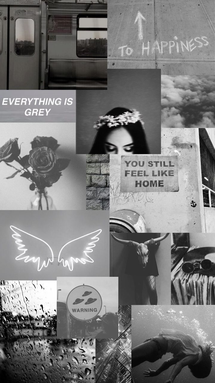 Grey Collage Aesthetic Wallpapers Wallpaper Cave