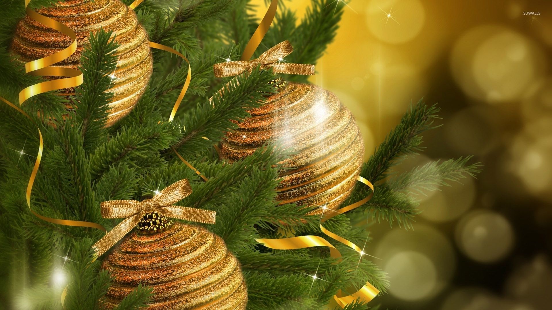 Golden Christmas Tree Wallpapers Wallpaper Cave