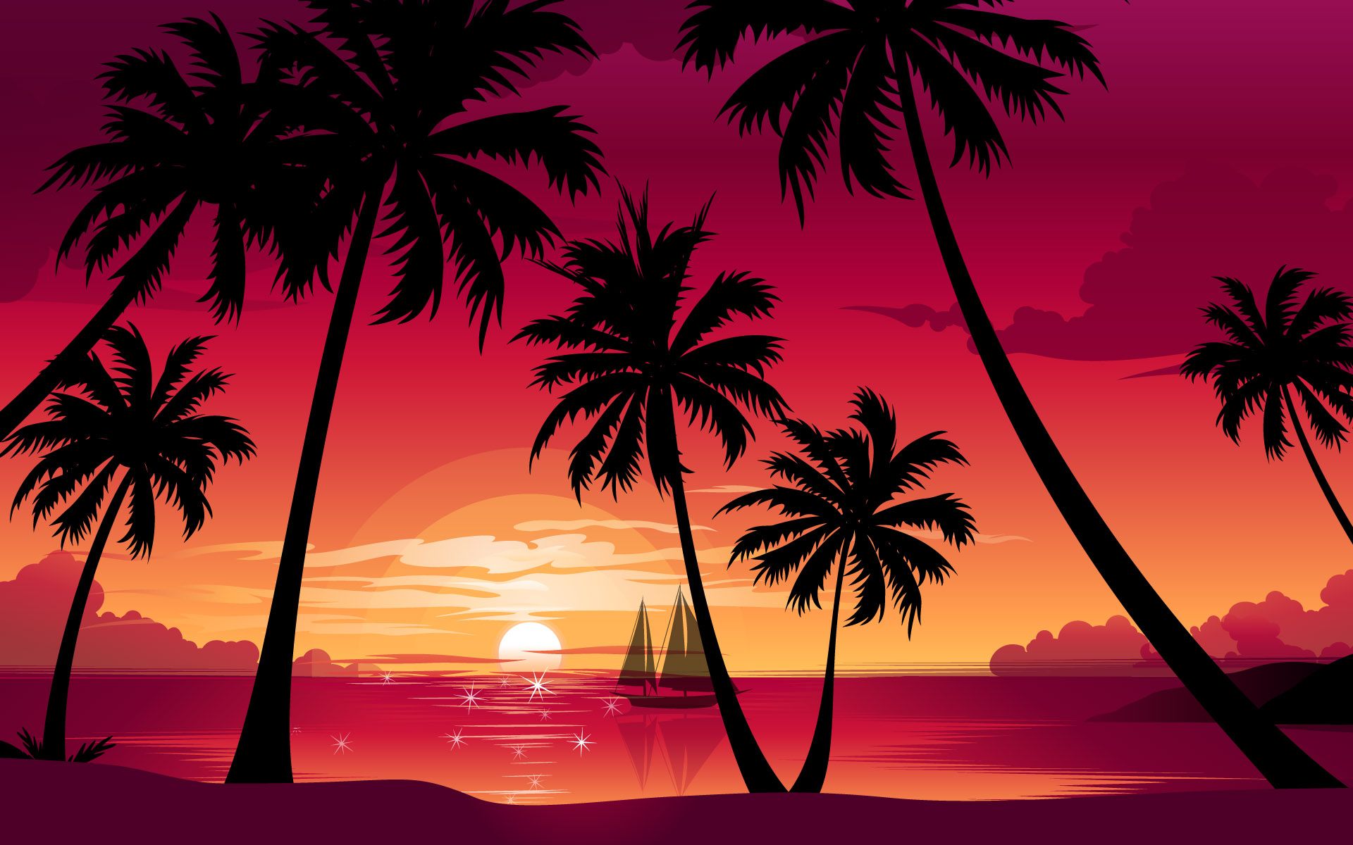 Cartoon Sunset Wallpapers Wallpaper Cave