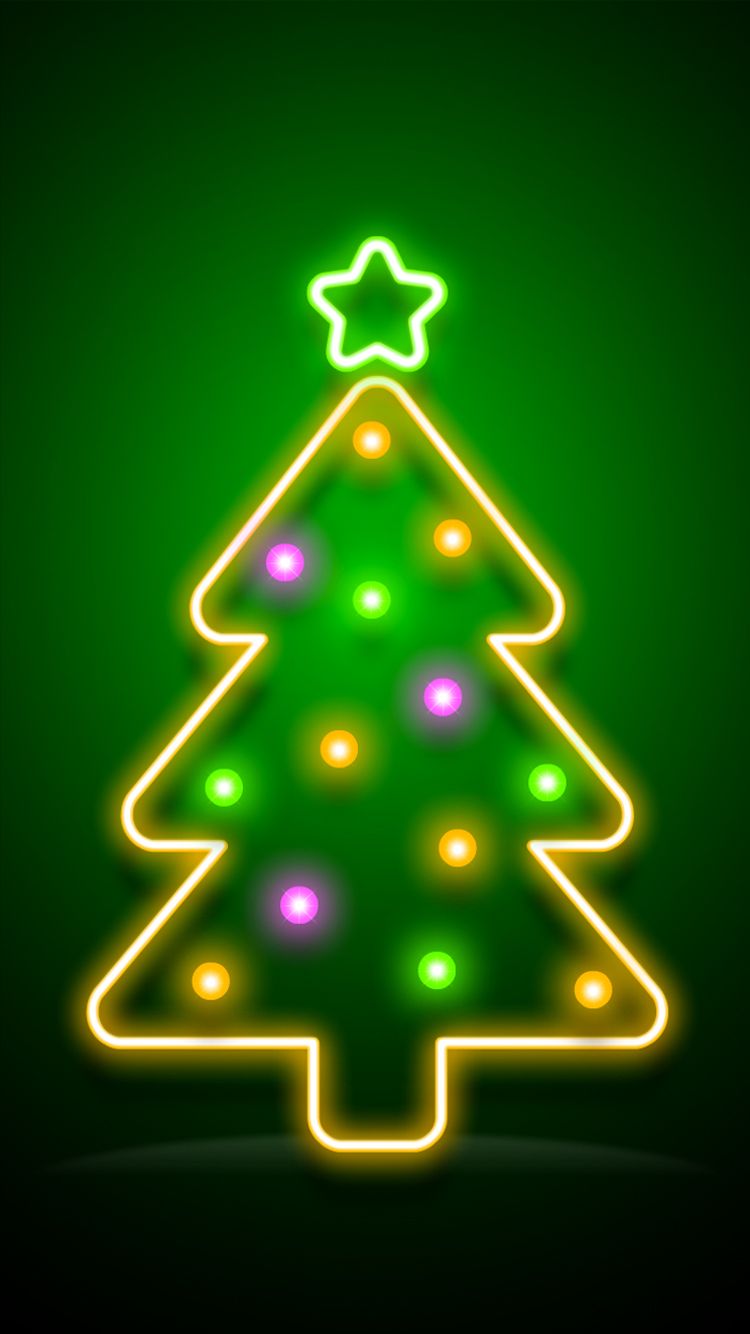 Christmas Lights Neon Wallpapers Wallpaper Cave