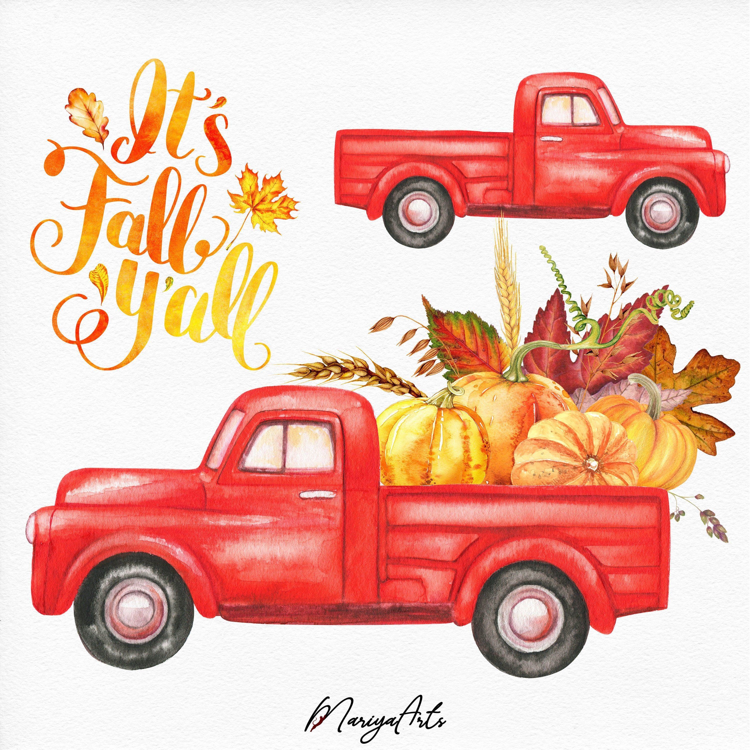 Autumn Red Truck Wallpapers Wallpaper Cave