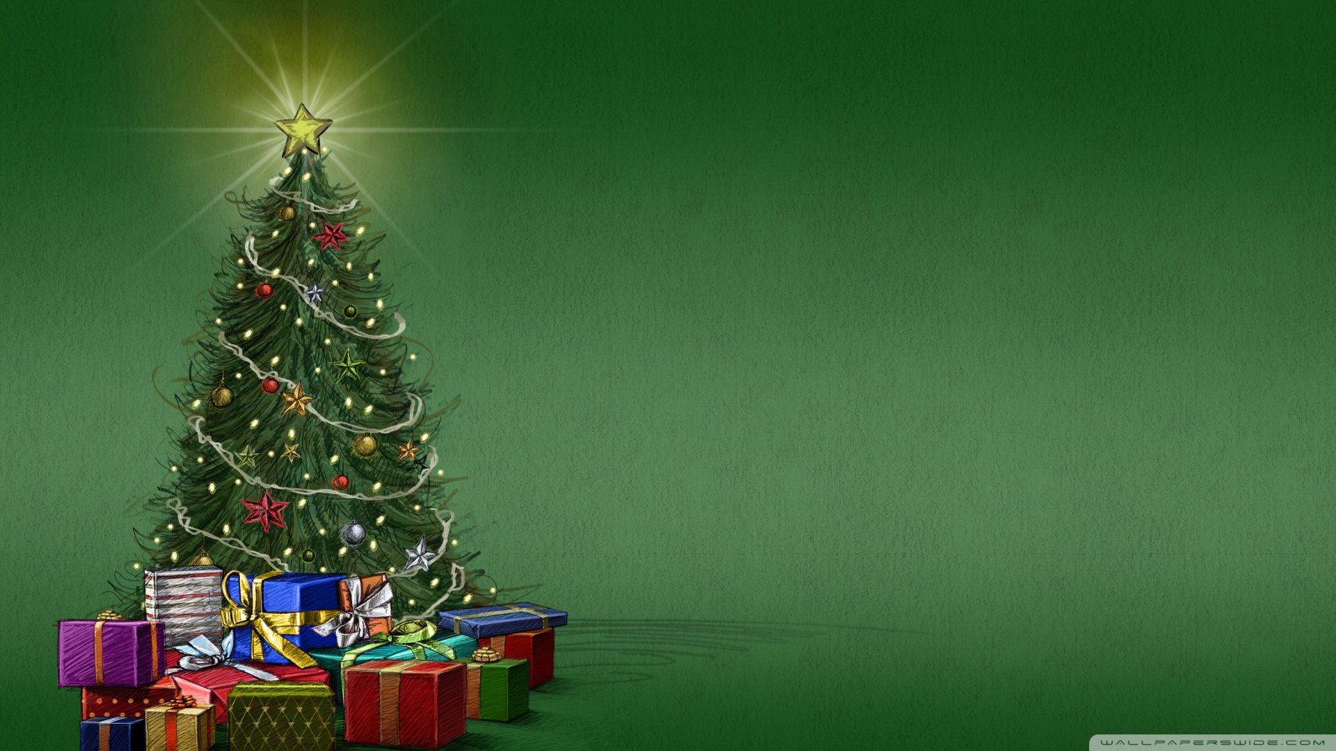 Christmas Tree Draw Wallpapers Wallpaper Cave