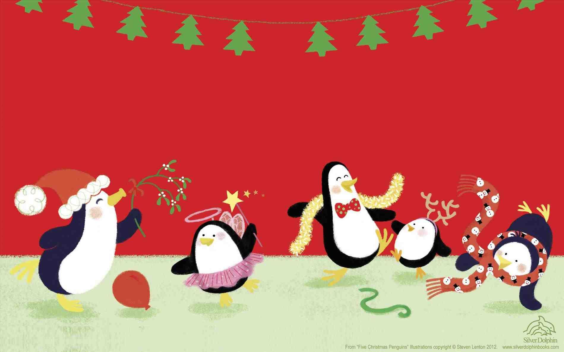 Christmas Wallpaper Penguins Christmas Penquin Desktop Wallpapers Wallpaper Cave