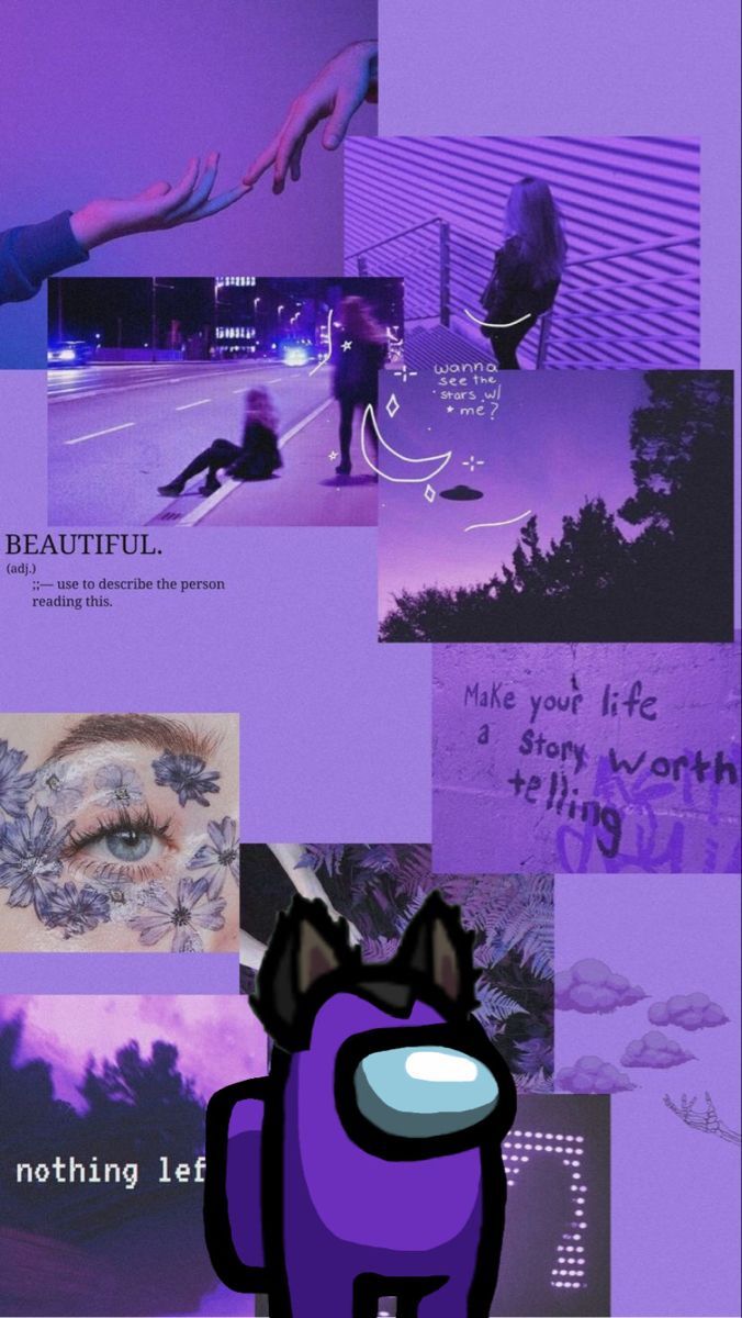 Cute Aesthetic Purple Among Us Wallpapers