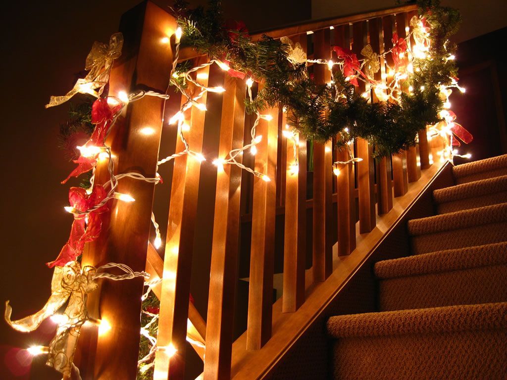Christmas Light Staircase Wallpapers Wallpaper Cave