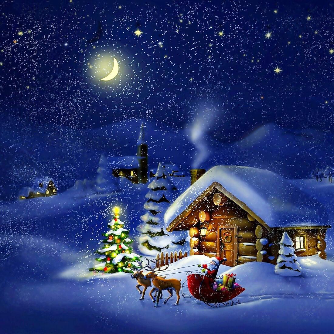 Christmas At Night Wallpapers Wallpaper Cave