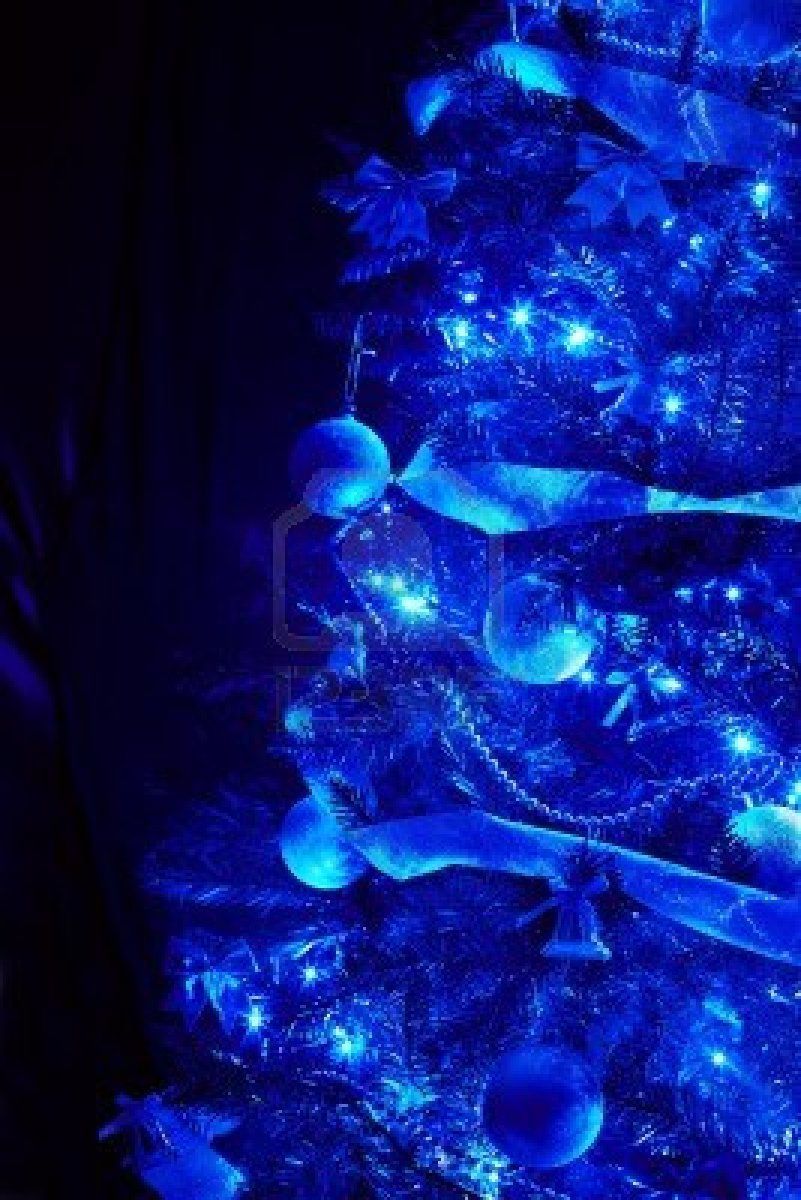 Blue Christmas Tree Light Wallpapers Wallpaper Cave