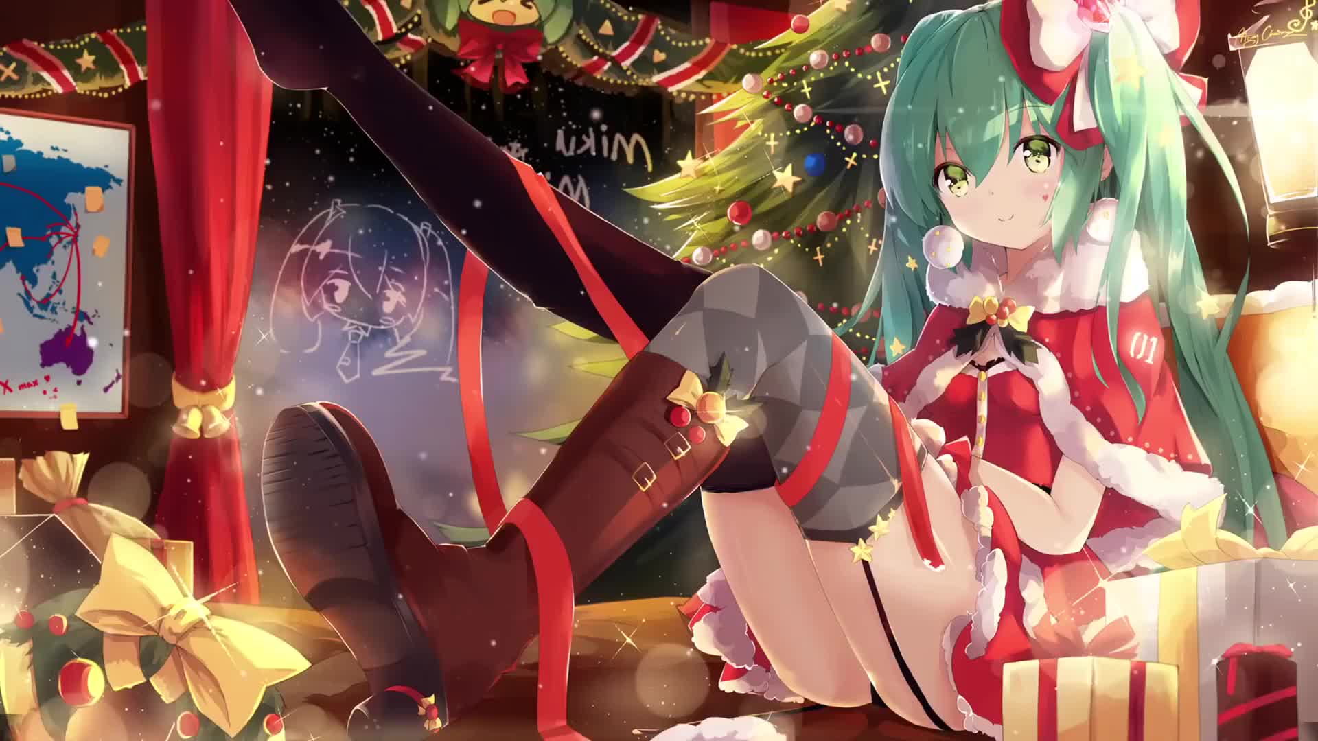 Merry Christmas Anime Girl Merry Christmas Girl Anime Wallpapers Wallpaper Cave