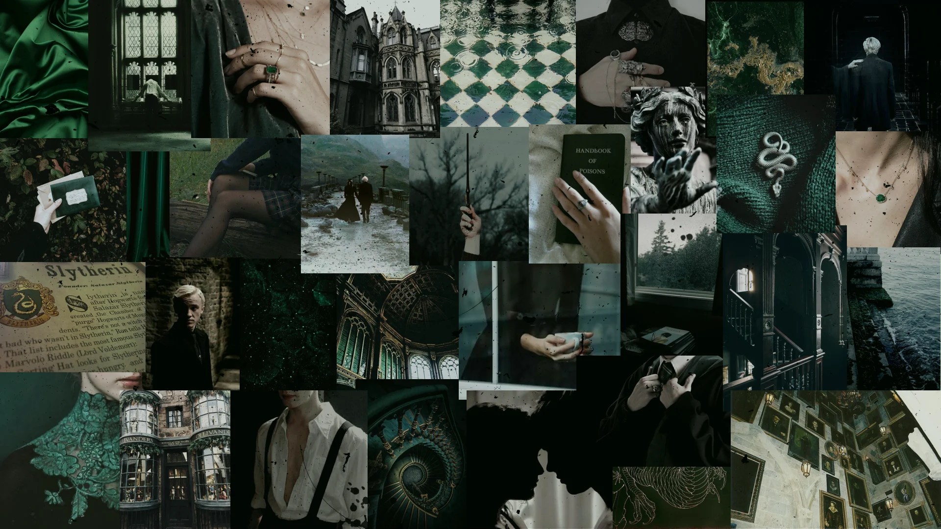 Slytherin Dark Green Draco Malfoy Aesthetic Wallpaper In 2021 Draco Images