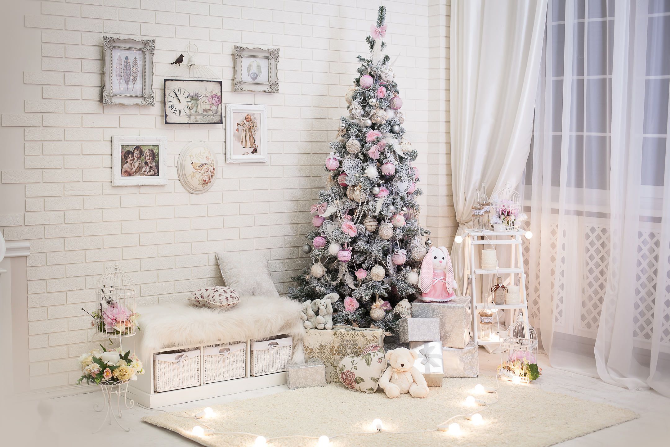 Christmas Pink And White Wallpapers Wallpaper Cave