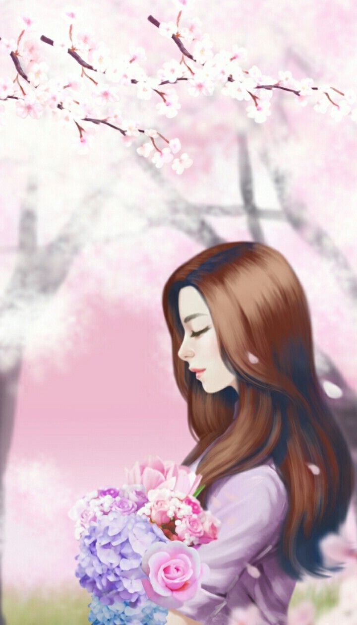 Pink Flower Girl Wallpapers Wallpaper Cave