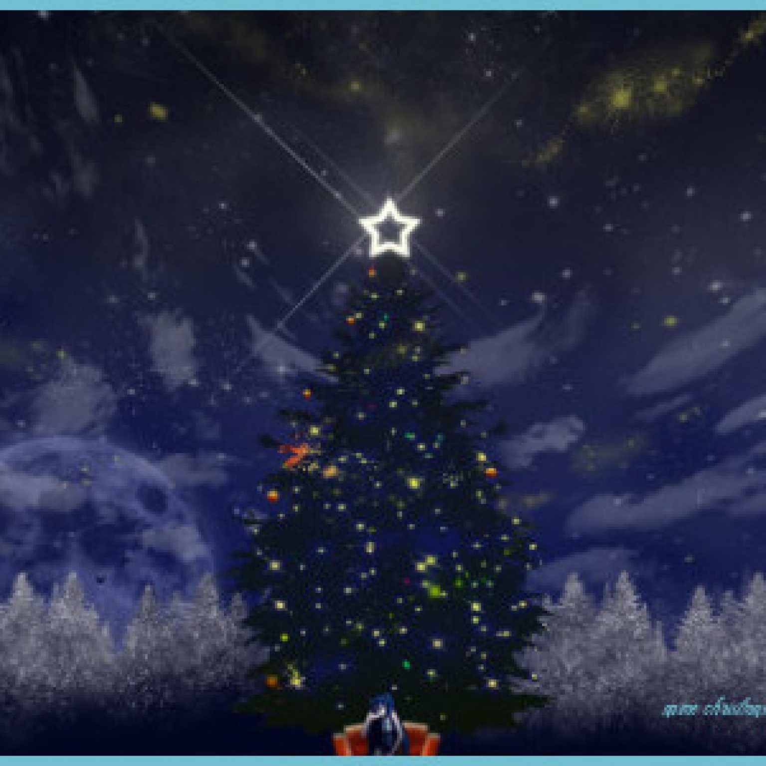 Christmas Tree Anime Wallpapers Wallpaper Cave