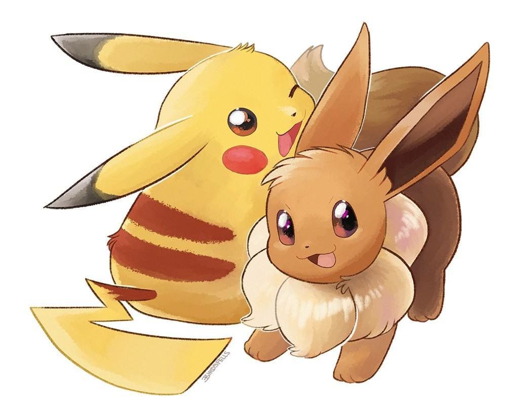 Pokemon Cute Eevee And Pikachu
