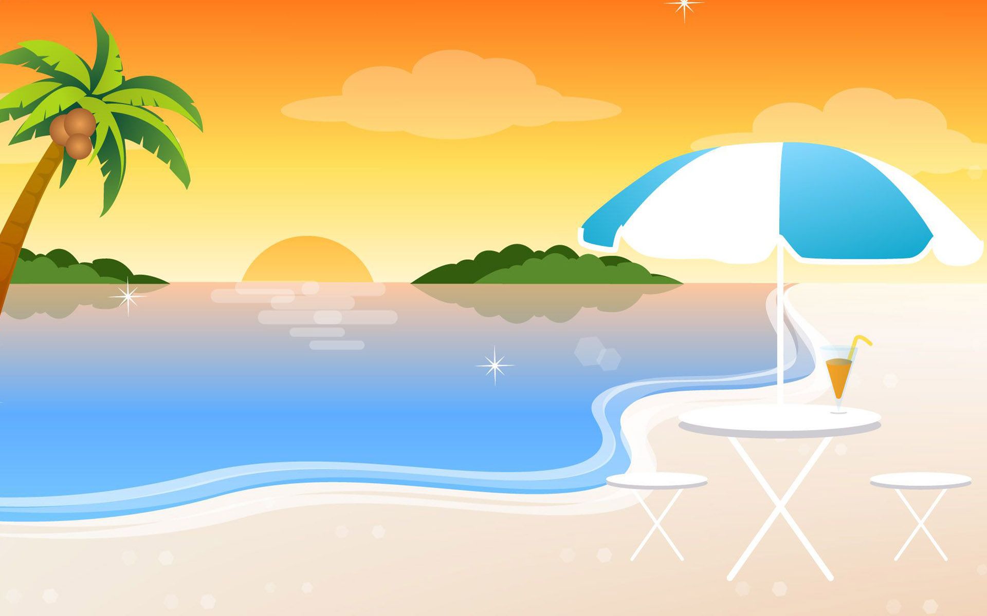 Beach Cartoon Wallpapers Wallpaper Cave