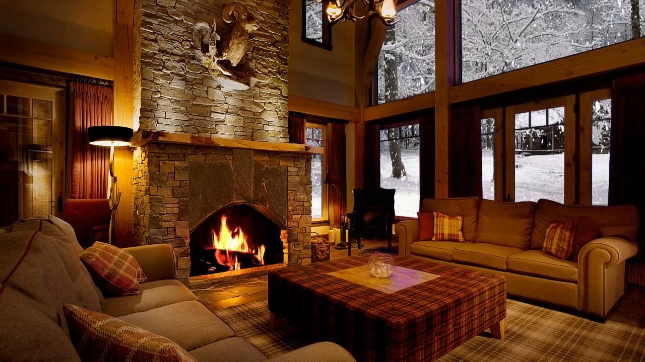 Winter Fireplace Window Wallpapers Wallpaper Cave