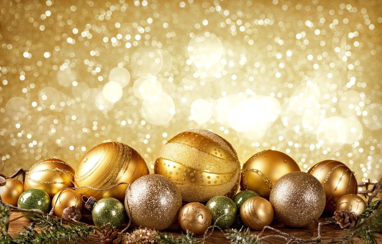 Christmas Golden Balls Wallpapers Wallpaper Cave