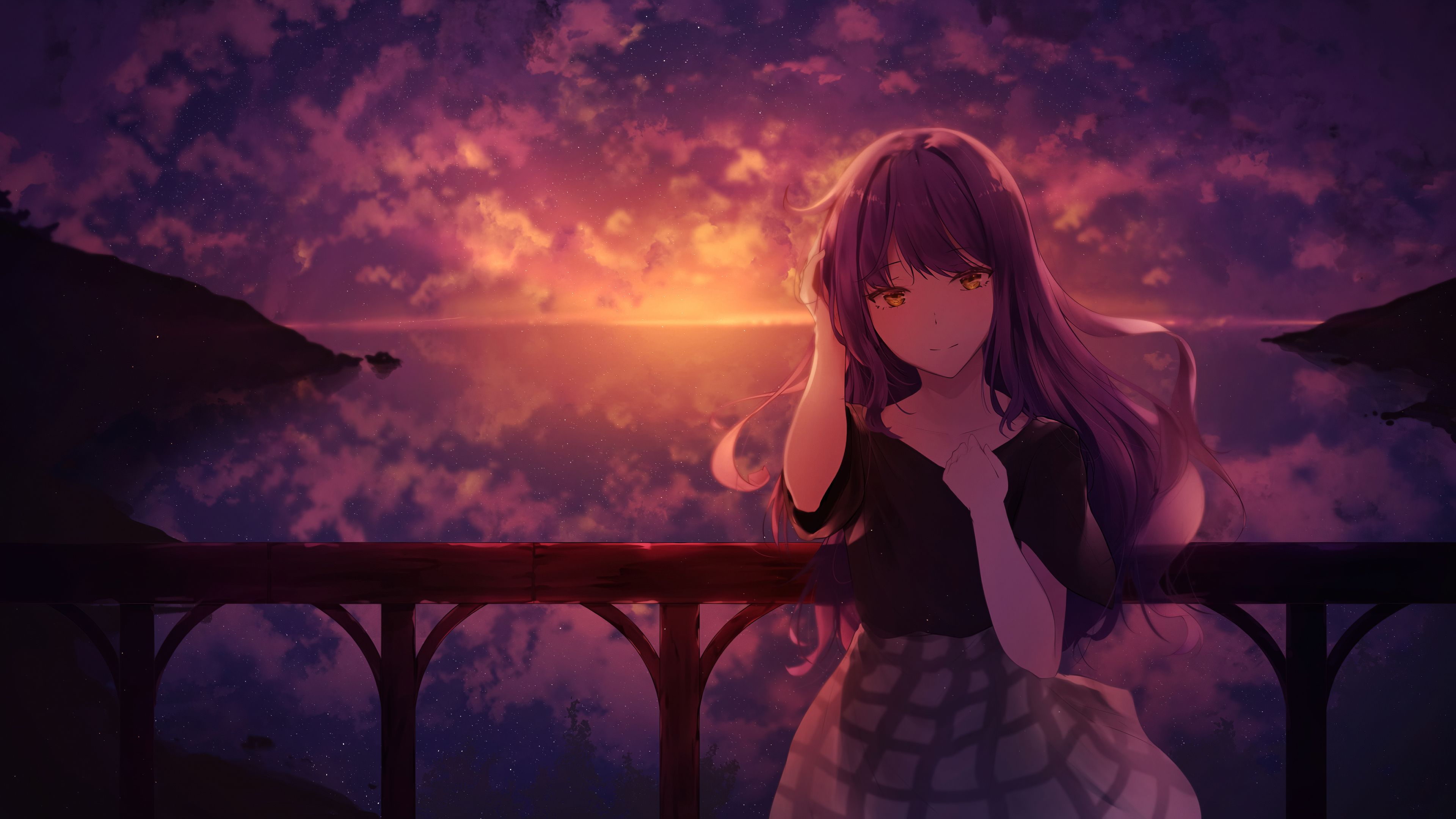 4k Desktop Sunset Anime Wallpapers Wallpaper Cave
