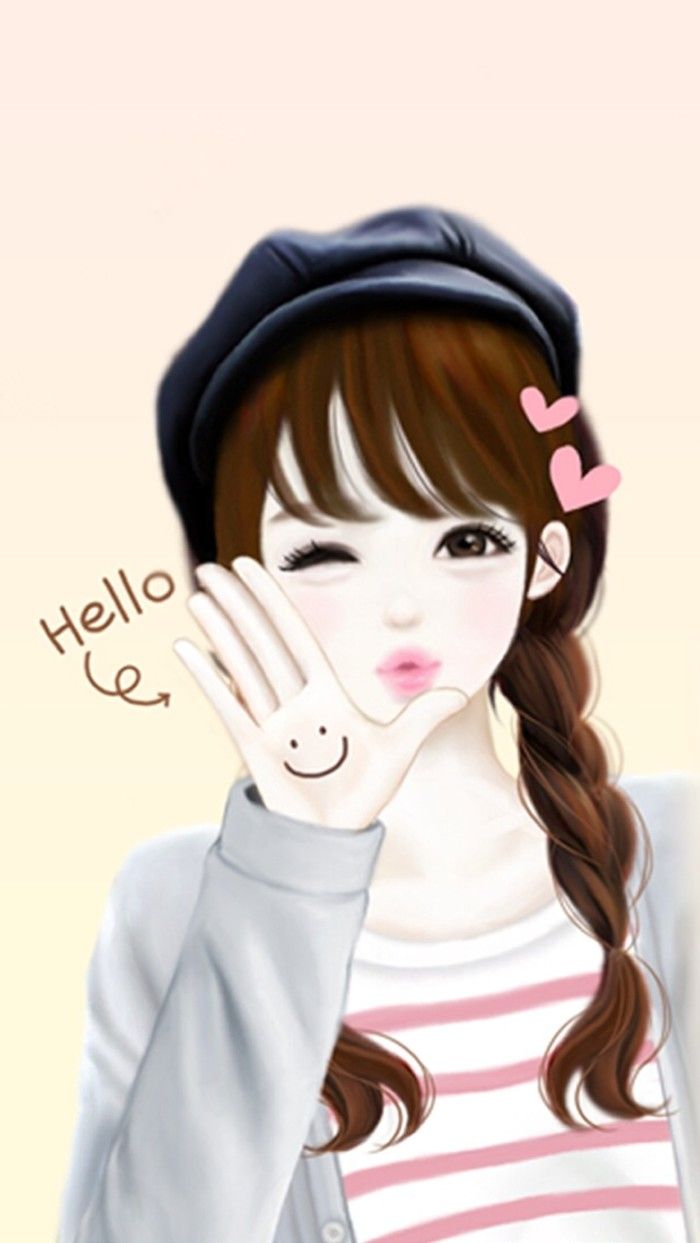 Cute Lovely Girl Cartoon Wallpapers Wallpaper Cave
