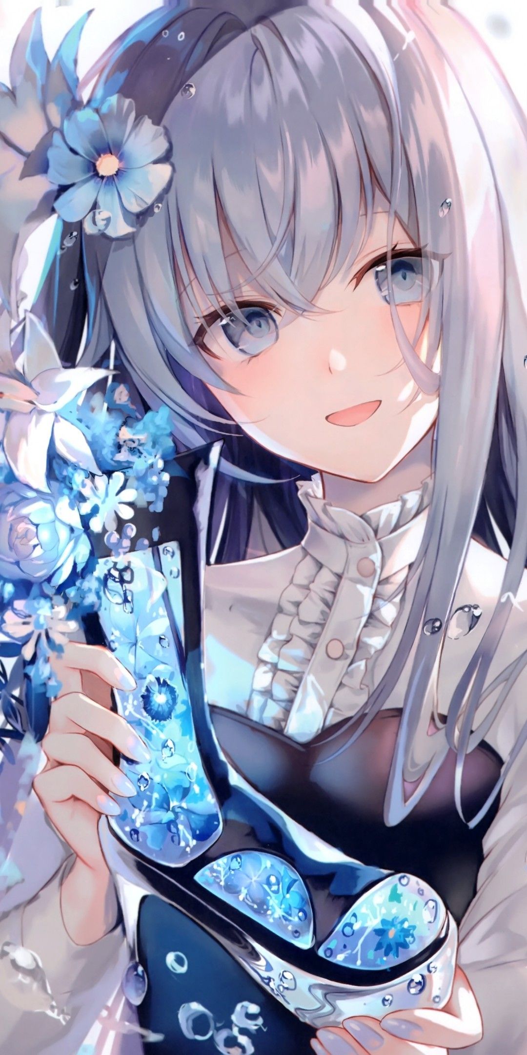 Blue Flowers Anime Wallpapers Wallpaper Cave