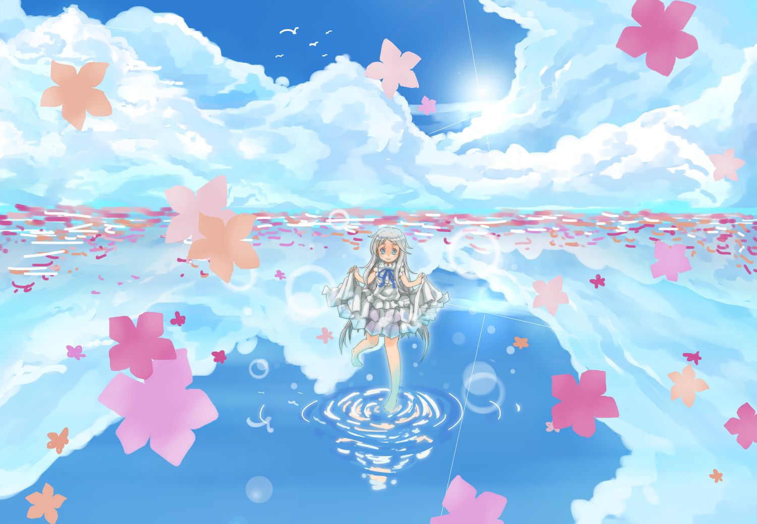 Blue Flowers Anime Wallpapers Wallpaper Cave