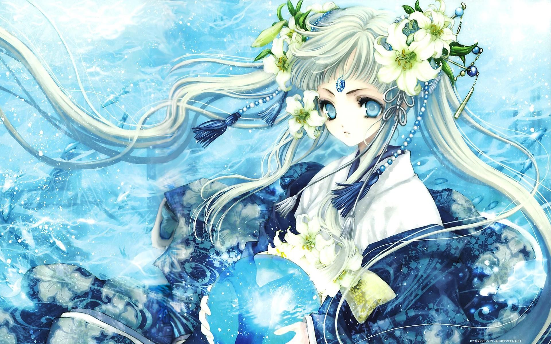 Blue Flowers Anime Wallpapers Wallpaper Cave