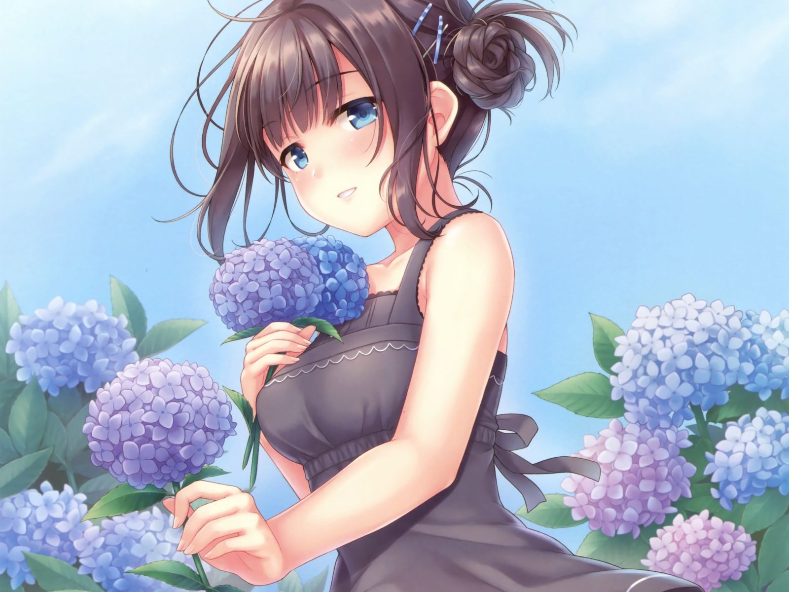 Blue Flowers Anime Wallpapers Wallpaper Cave