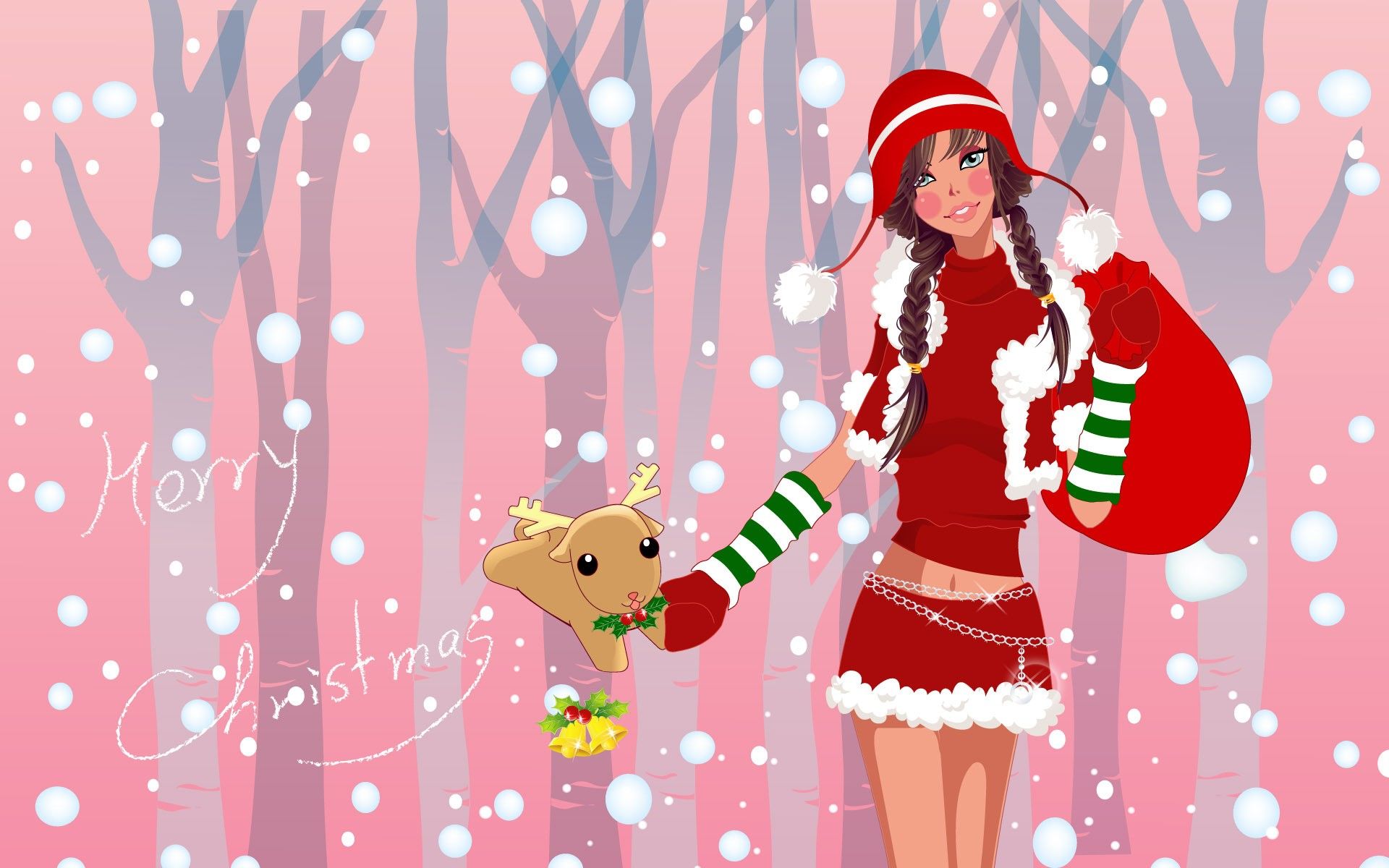 Merry Christmas Girl Wallpapers Wallpaper Cave