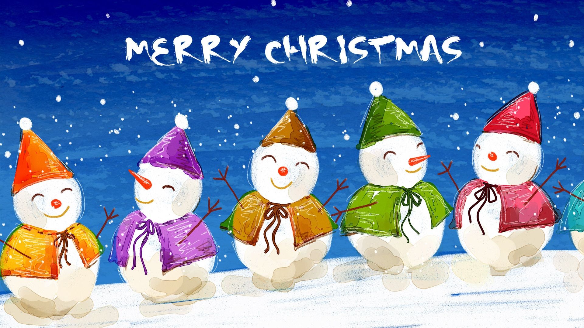 Merry Christmas Snowman Wallpapers Wallpaper Cave