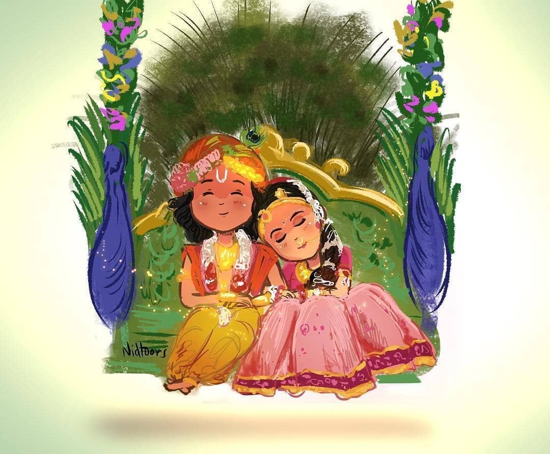 Little Radha Krishna Wallpapers Wallpaper Cave