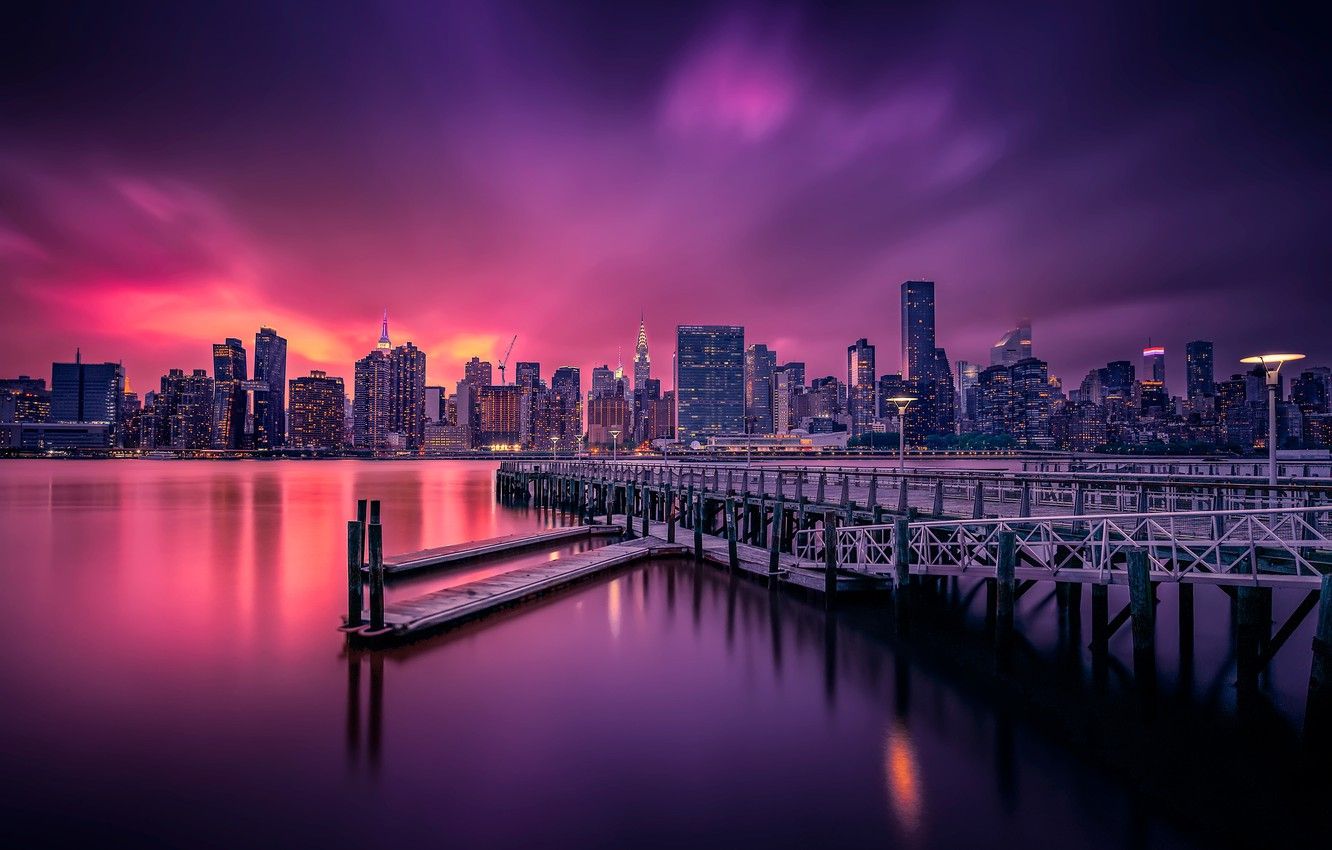 Purple City Lights Wallpapers Wallpaper Cave
