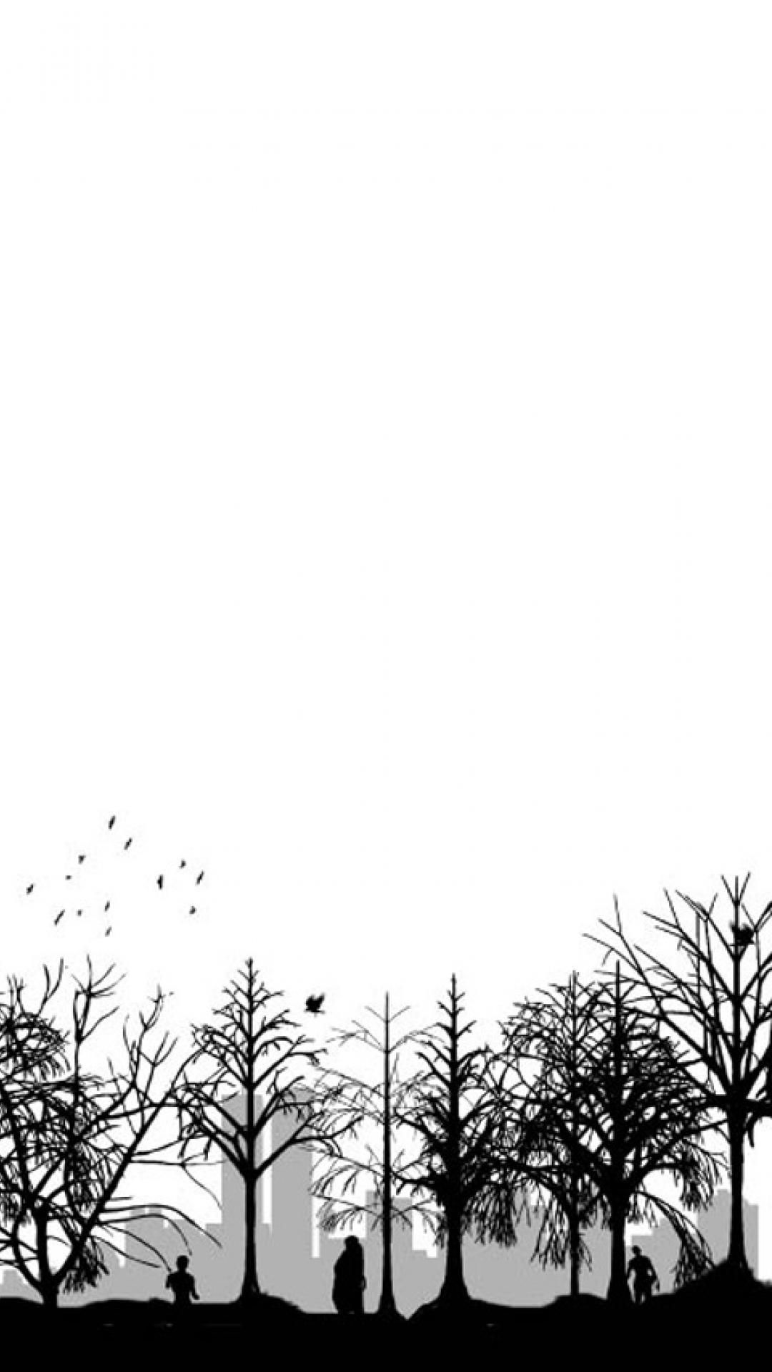 Black And White Anime Trees Wallpapers Wallpaper Cave