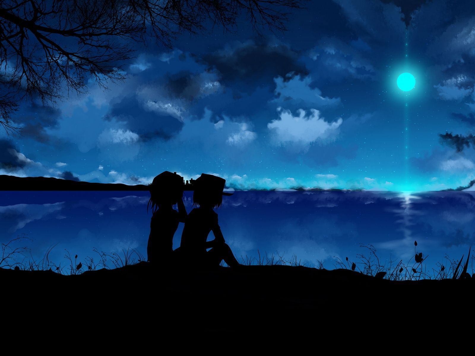 Dark Blue Anime Sky Wallpapers Wallpaper Cave