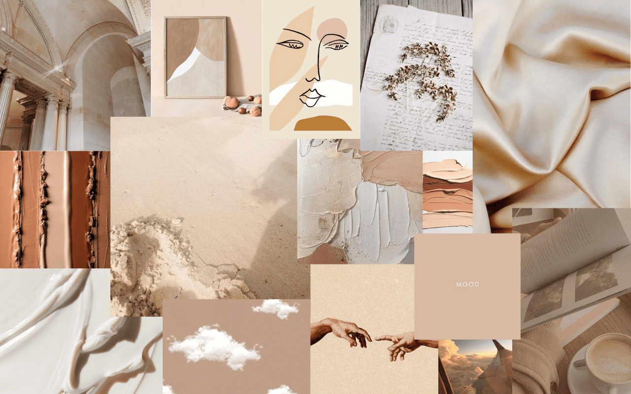 Beige Collage Wallpapers Wallpaper Cave