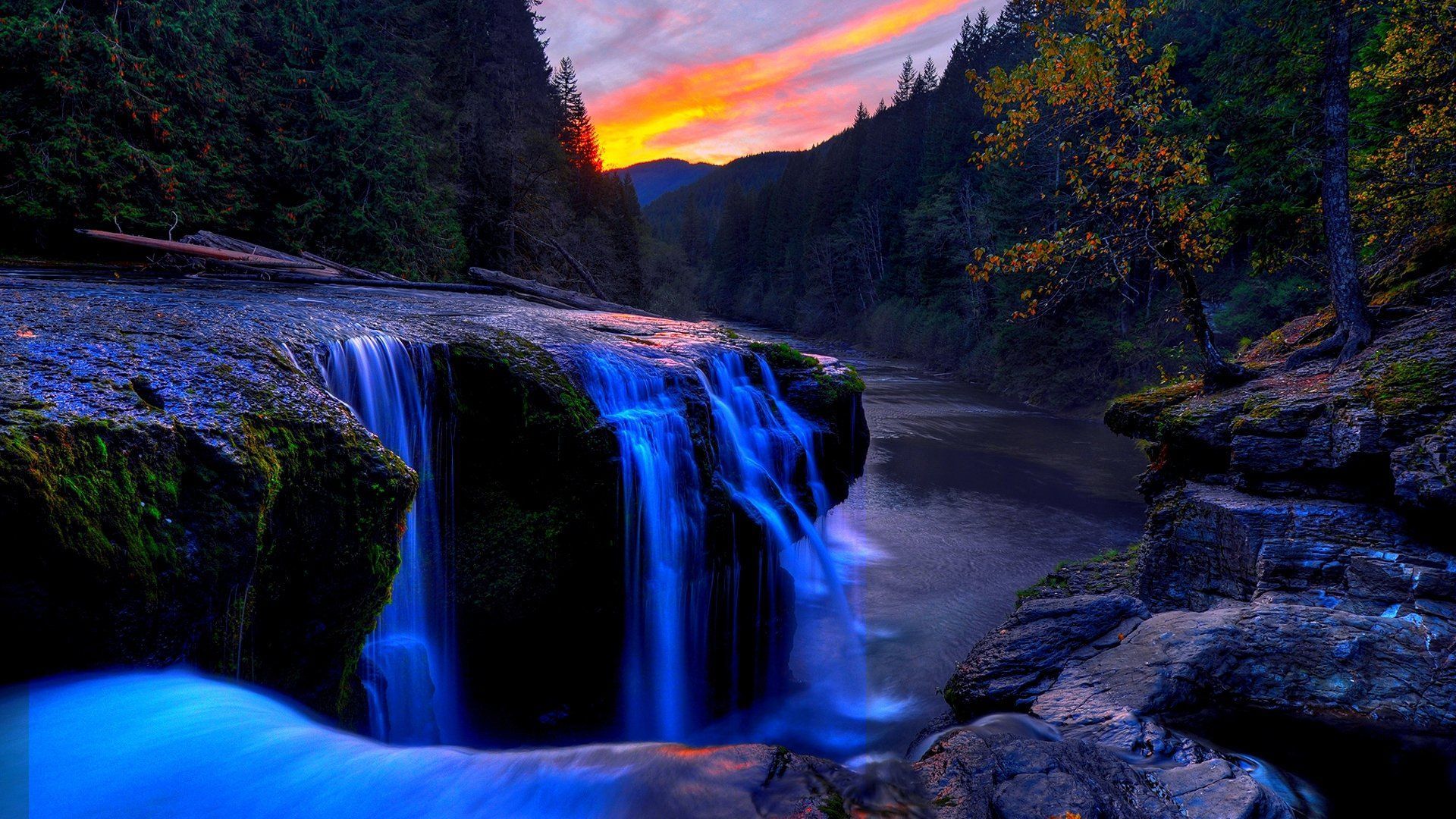 Waterfalls Light Wallpapers Wallpaper Cave