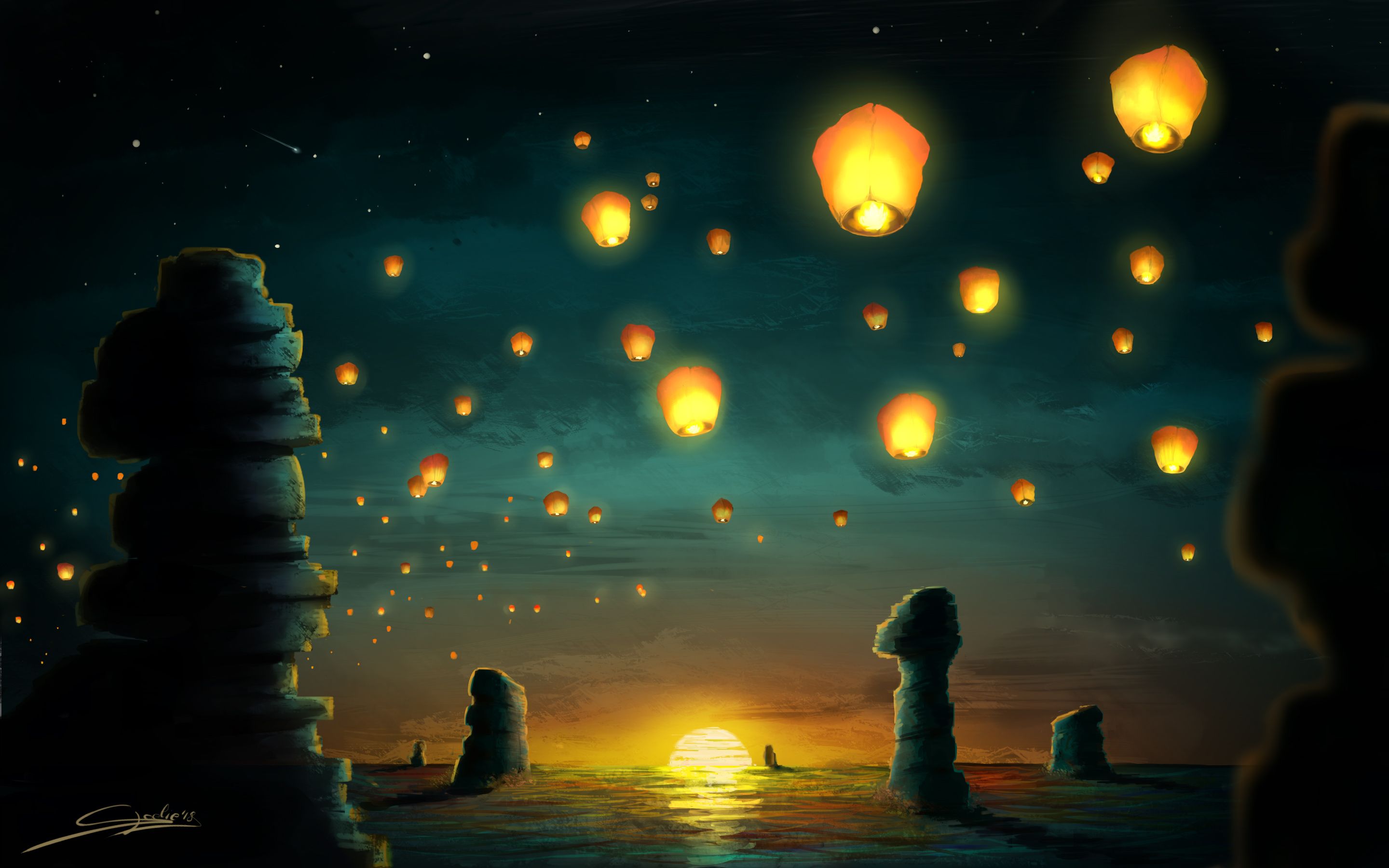 Sky Lantern Wallpapers Wallpaper Cave
