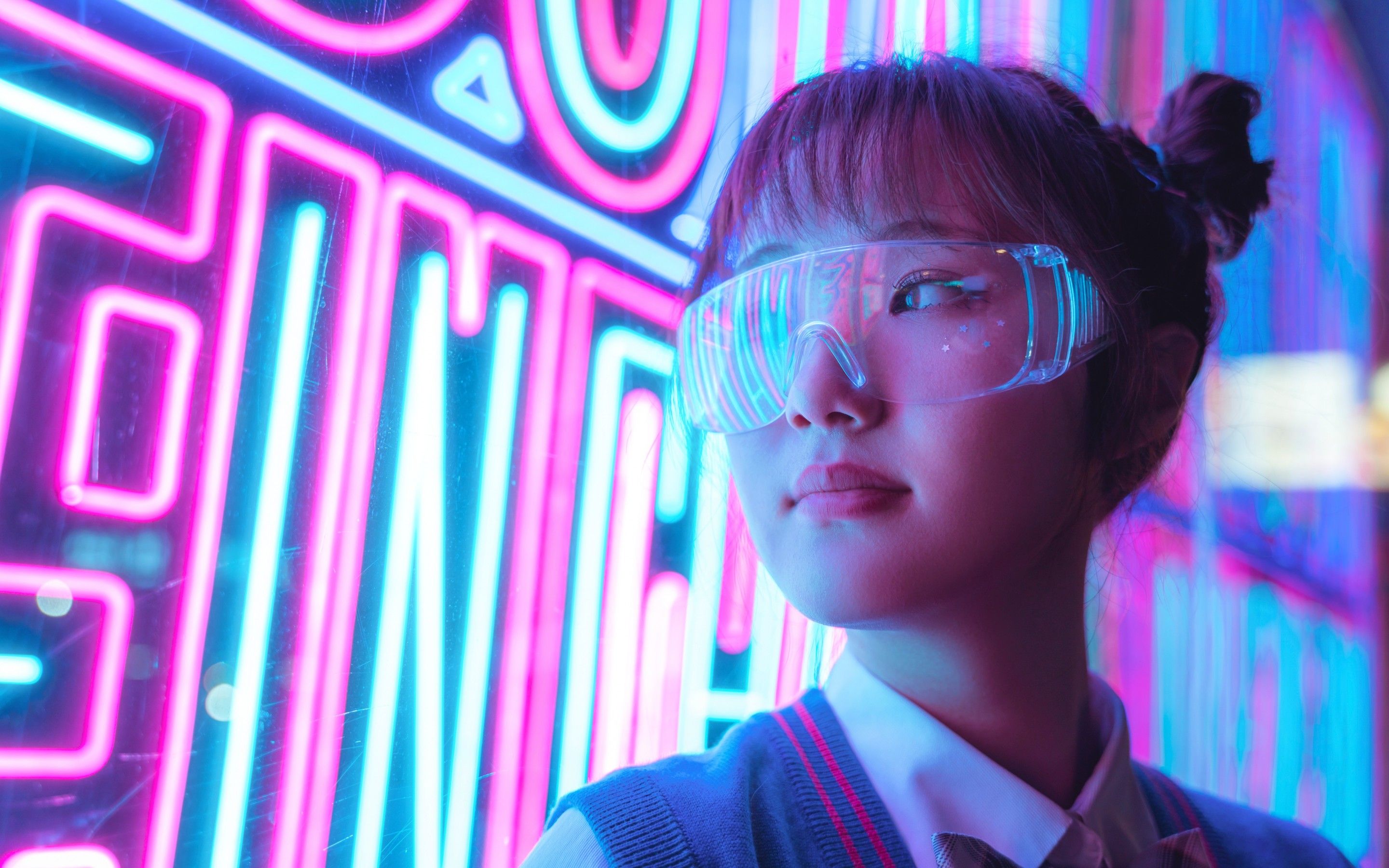 Asian Women Neon Wallpapers Wallpaper Cave