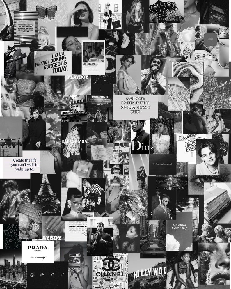 Black And White Collage Wallpapers Wallpaper Cave