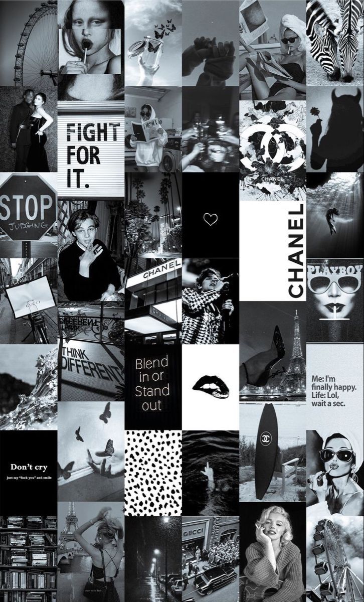 Black And White Collage Wallpapers Wallpaper Cave